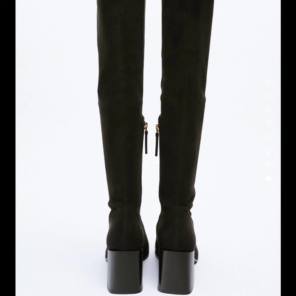 NWT Zara heeled over the knee black boots - Picture 6 of 7